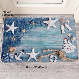 Costal Beach Theme Decor - Non-Slip Bath Mat 20" x 30" - Seashells, Starfish